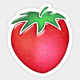 Glass Strawberry watercolor painting Sticker